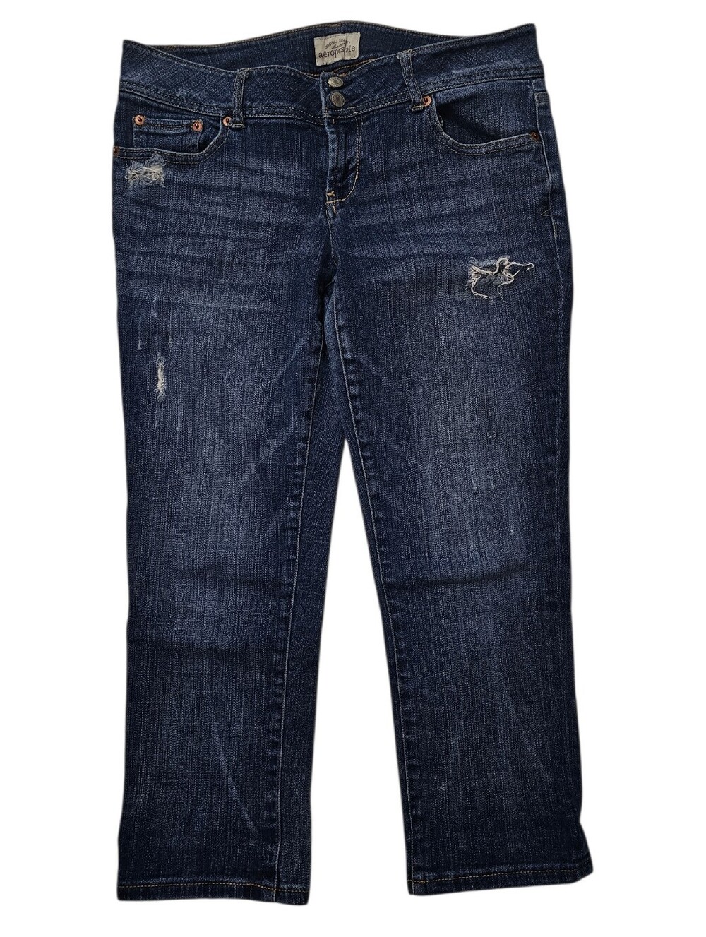 Aeropostale Blue Women’s Distressed Capris